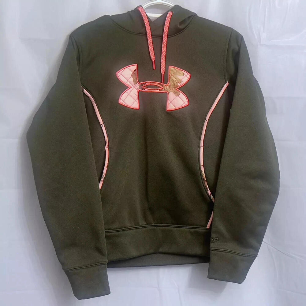 Under Armour Storm Hoodie Sweater Women's Small S Green Pink